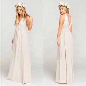 NWOT SHOW ME YOUR MUMU Ava Maxi Dress Beige Cream